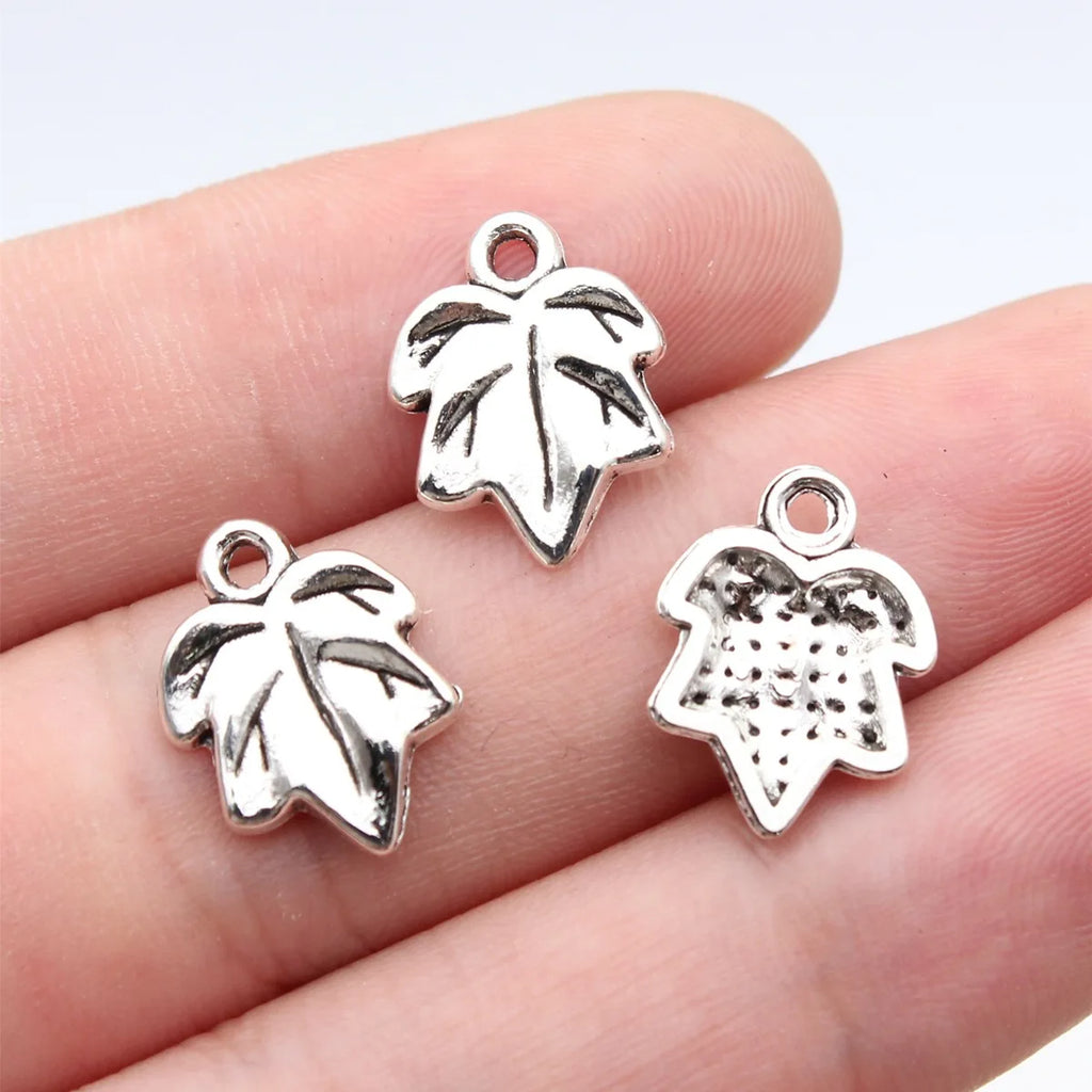 15x11mm 0.75g Antique Silver Zinc Alloy Leaf Charm Pendant for DIY Necklace Bracelet Jewelry Making