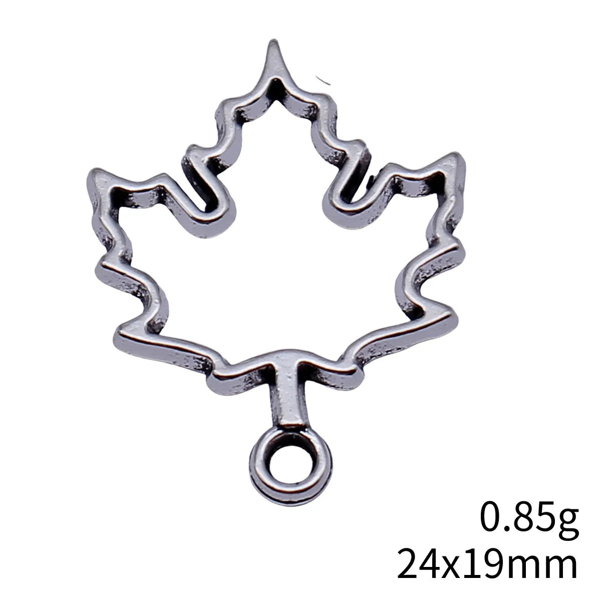 24x19mm 0.85g Antique Silver Zinc Alloy Hollow Leaf Charm Pendant for DIY Necklace Earring Making