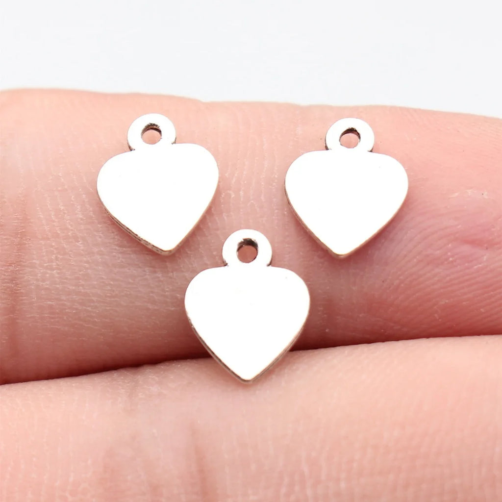 10x8.2mm 0.32g Antique Silver Zinc Alloy Heart Charm Pendant for Necklace Bracelet Earring DIY Making