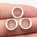 15x15x2.5mm 1.3g Antique Silver Zinc Alloy Round Ring Connector Charm for DIY Bracelet Jewelry Making