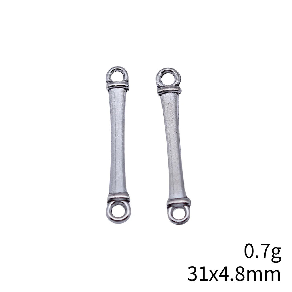 31x4.8mm 0.7g Antique Silver Zinc Alloy Long Bar Connector Charm for DIY Bracelet Necklace Jewelry Making