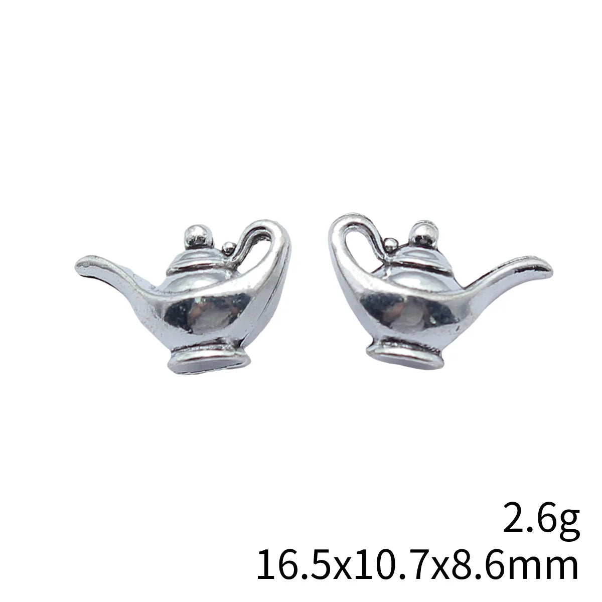 16.5x10.7x8.6mm 2.6g Antique Silver Zinc Alloy 3D Teapot Charm Pendant for DIY Necklace Making