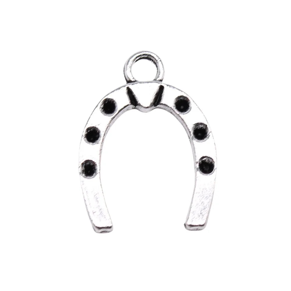 21x16mm 1.1g Antique Silver Zinc Alloy Horseshoe Charm Pendant for DIY Necklace Bracelet Jewelry