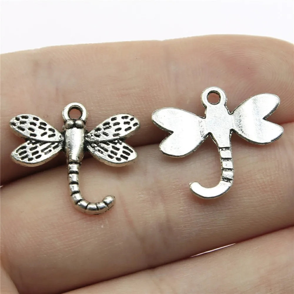 21x18mm 1.5g Multicolor Zinc Alloy Dragonfly Charm Pendant for Necklace Bracelet Earring Making