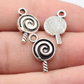 18x9.9mm 0.88g Antique Silver Zinc Alloy Lollipop Charm Pendant for DIY Necklace Bracelet Making