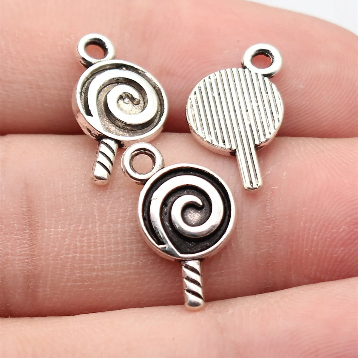 18x9.9mm 0.88g Antique Silver Zinc Alloy Lollipop Charm Pendant for DIY Necklace Bracelet Making