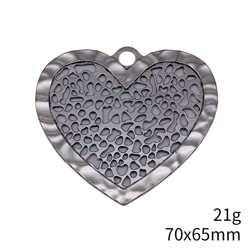 70x65mm 21g Antique Silver Zinc Alloy Openwork Large Heart Hollow Charm Pendant for DIY Jewelry Making
