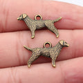 23x14mm 1.3g Antique Bronze Zinc Alloy Small Dog Charm Pendant for DIY Pet Necklace Jewelry Making