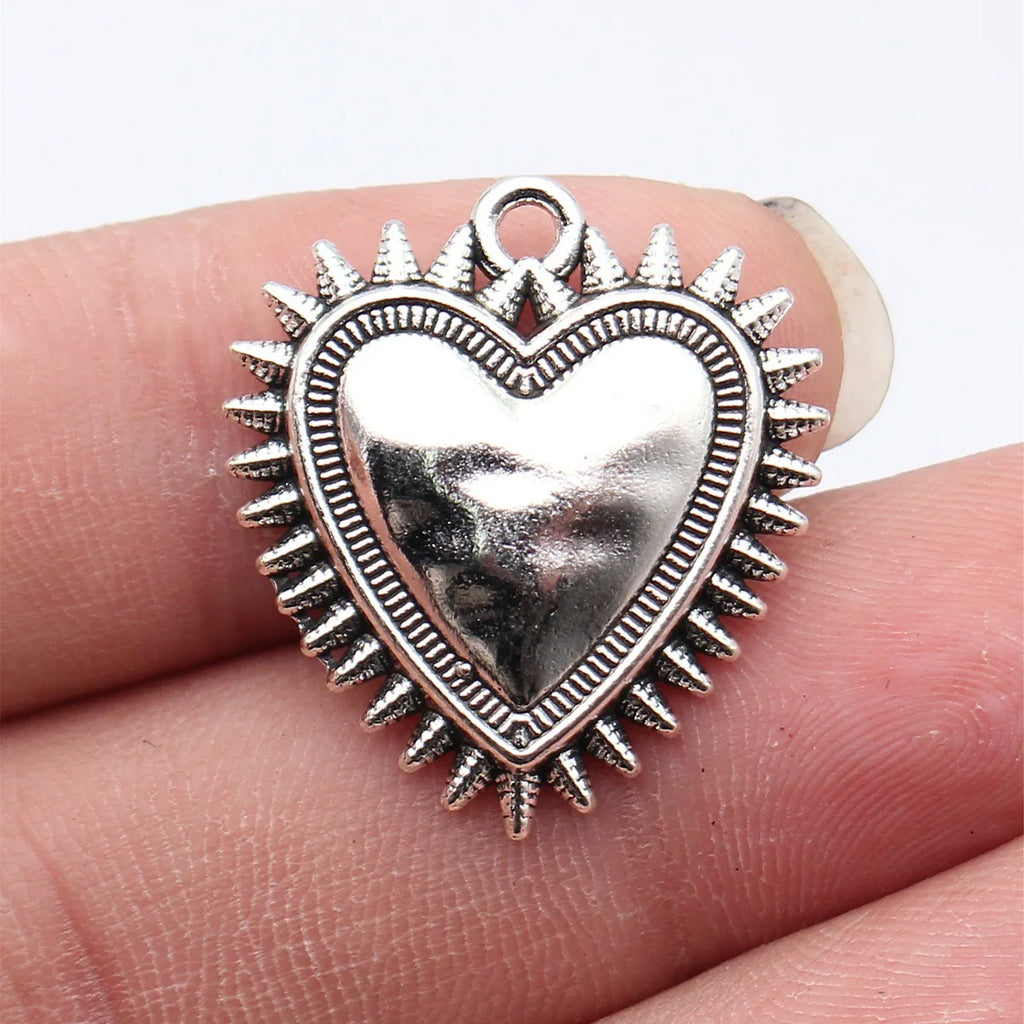 27x25mm 2.9g Antique Silver Zinc Alloy Thorn Heart Charm Pendant for DIY Necklace Bracelet Making