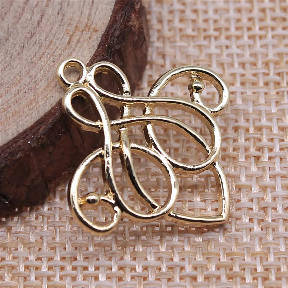 25x24mm 2g KC Gold Zinc Alloy Geometric Charm Pendant for DIY Necklace Bracelet Making