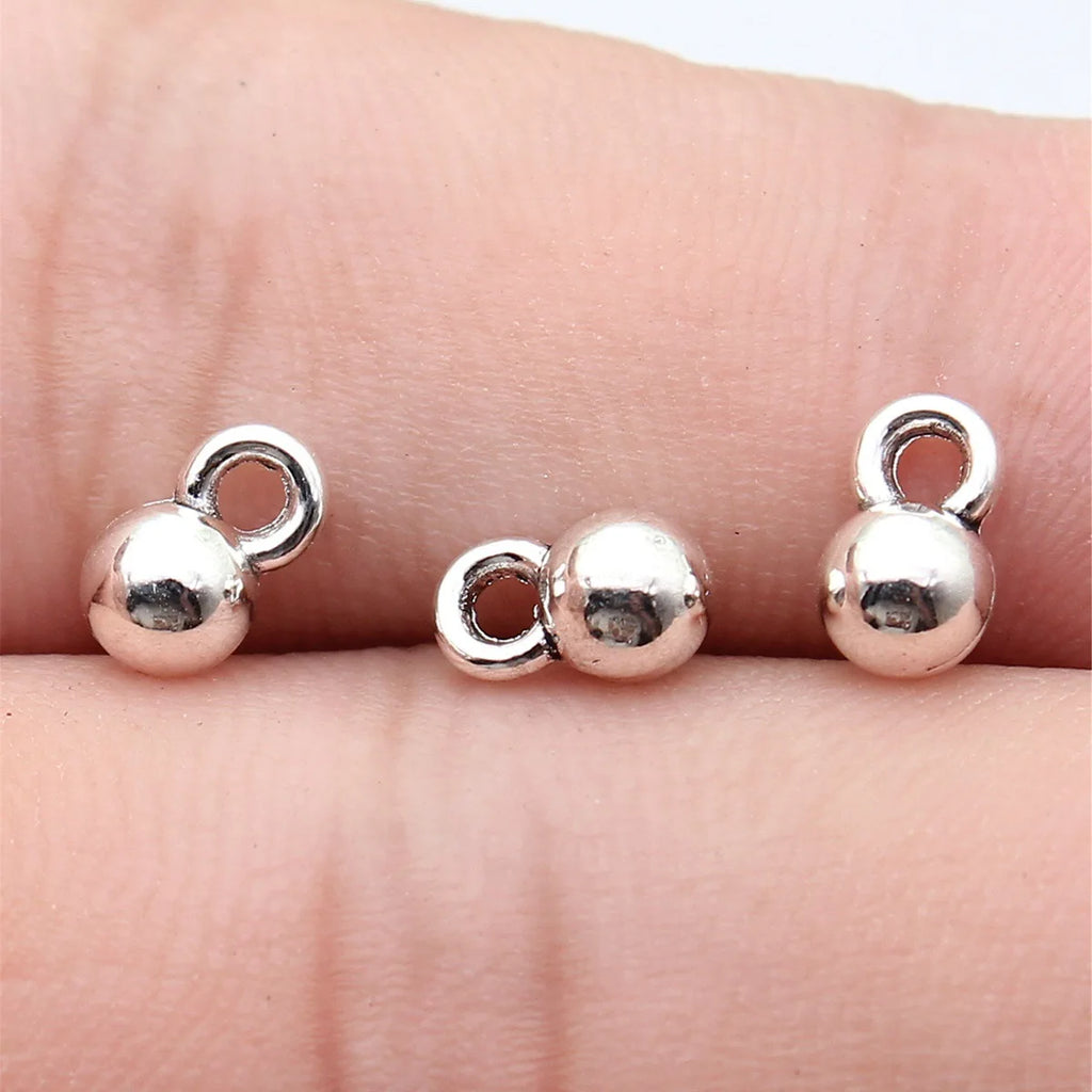 8x5x5mm 0.5g Antique Silver Zinc Alloy Ball Charm Pendant for DIY Necklace Bracelet Jewelry Making