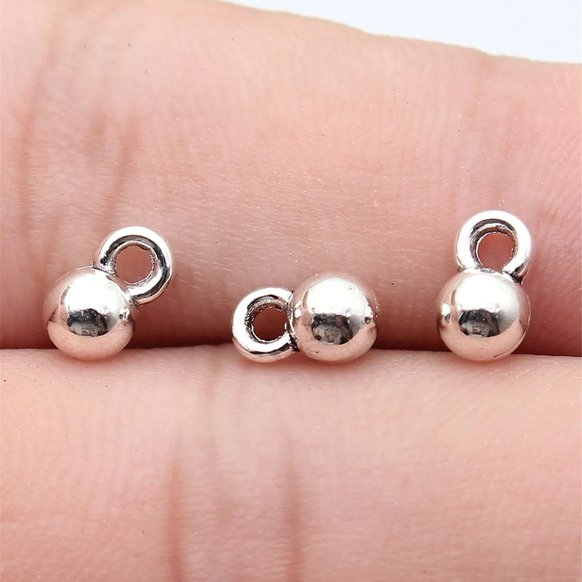 8x5x5mm 0.5g Antique Silver Zinc Alloy Ball Charm Pendant for DIY Necklace Bracelet Jewelry Making