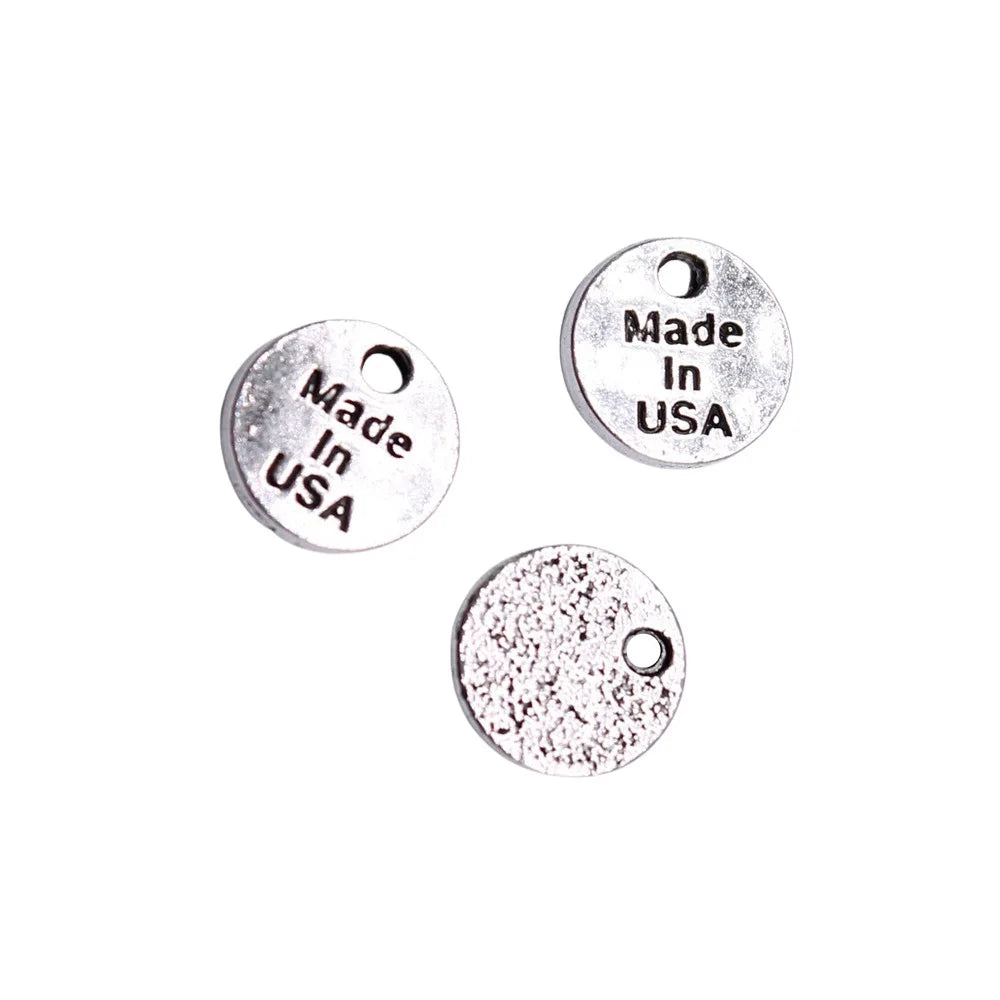 9x9mm 0.5g Antique Silver Zinc Alloy Made in USA Charm Pendant for DIY Necklace Bracelet Jewelry