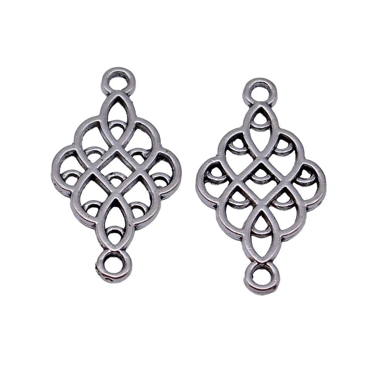 25x14mm 0.9g Antique Silver Zinc Alloy Hollow Geometric Connector Charm for DIY Bracelet Jewelry Making