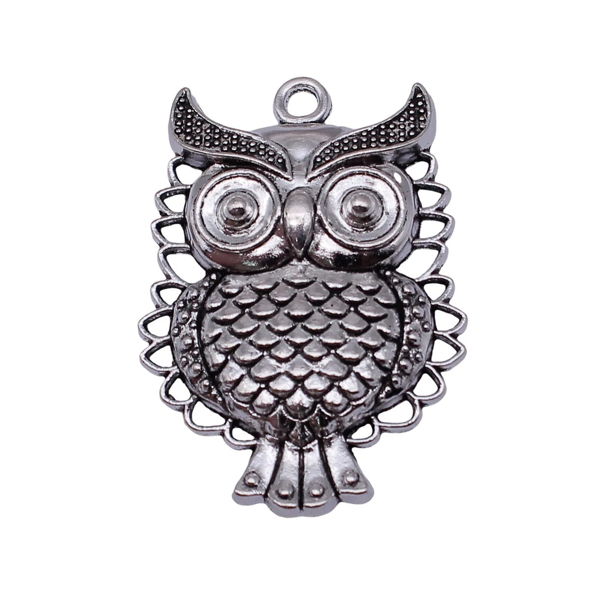 45x32mm 6.1g Antique Silver Zinc Alloy Owl Cat Charm Pendant for DIY Necklace Bracelet Making