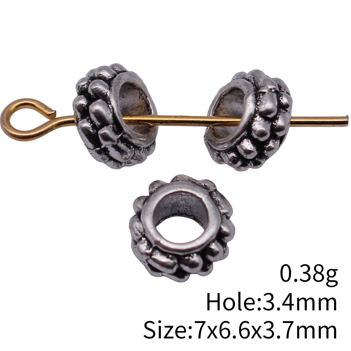 7x6.6x3.7mm 0.38g Multicolor Zinc Alloy Convex Dot Spacer Beads for Bracelet Necklace Jewelry Making