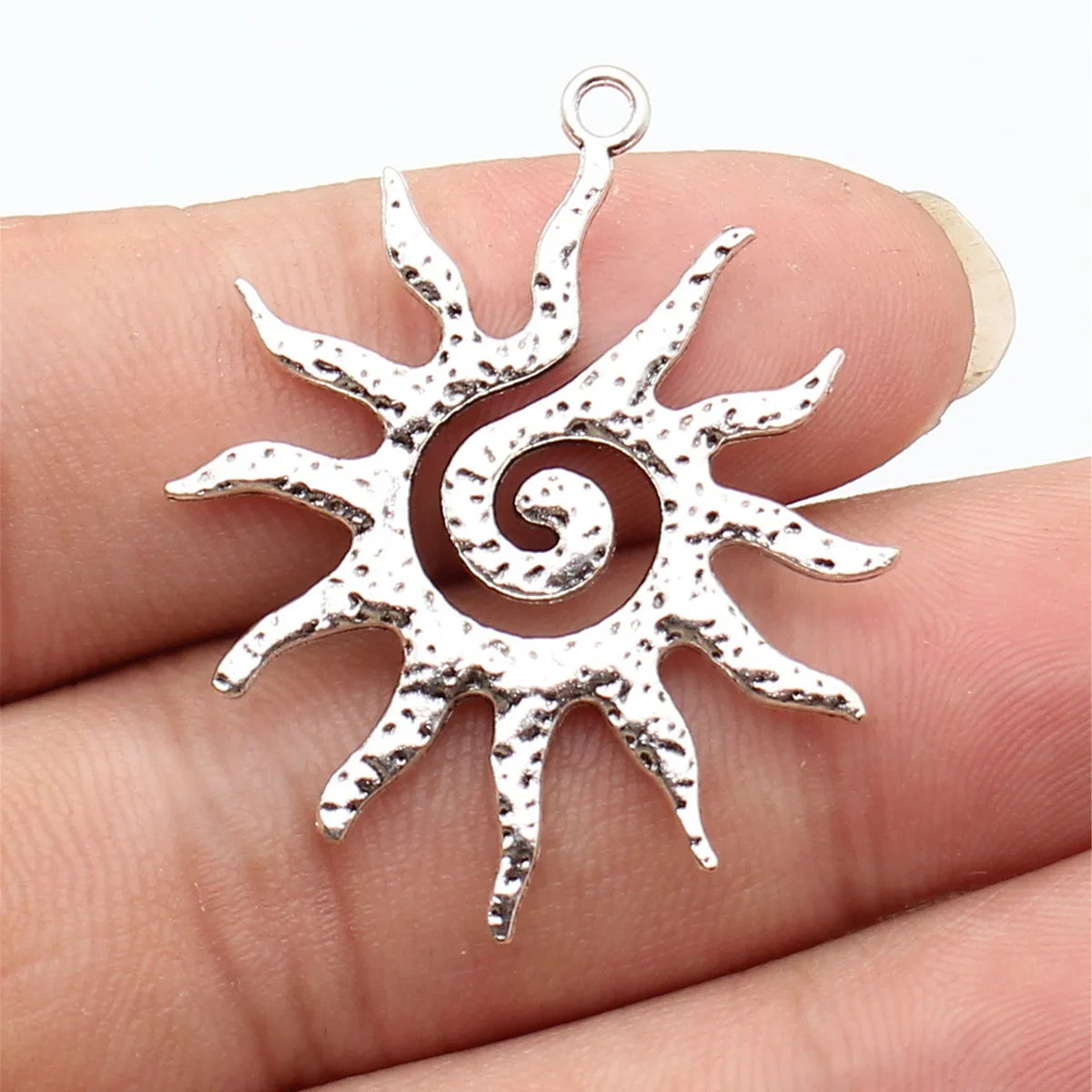 40x33mm 4.5g Multi Color Zinc Alloy Swirl Sun Charm Pendant for DIY Necklace Bracelet Making