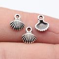 8.5x6.9mm 0.21g Antique Silver Zinc Alloy Shell Charm Pendant for DIY Necklace Bracelet Making