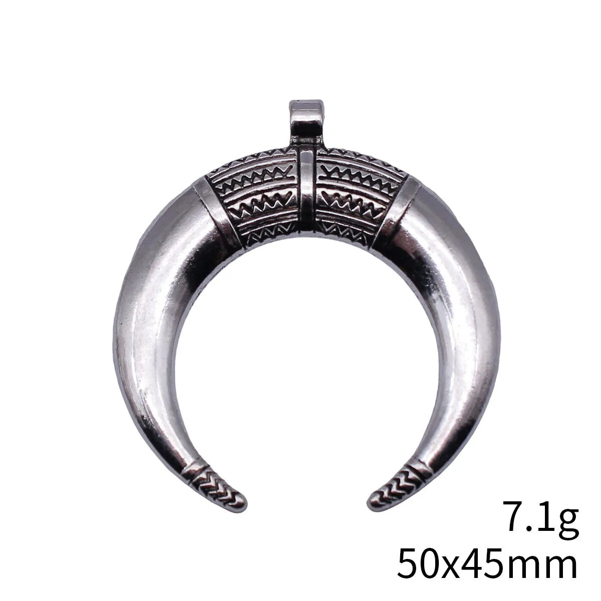 50x45mm 7.1g Multicolor Zinc Alloy Crescent Horn Charm Pendant for DIY Necklace Jewelry Making