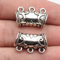 22x14x10mm 5.3g Antique Silver Zinc Alloy Vine Texture Three-Way Pendant Bail Connector for DIY Necklaces