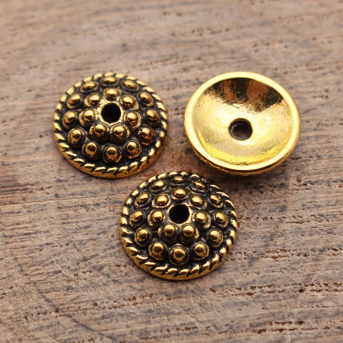 11x11x3.4mm 0.7g Multicolor Zinc Alloy Raised Dot Bead Cap Flower Findings for DIY Beaded Jewelry