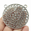58x52mm 9.5g Antique Silver Zinc Alloy Mandala Pattern Charm Pendant for DIY Necklace Jewelry Making