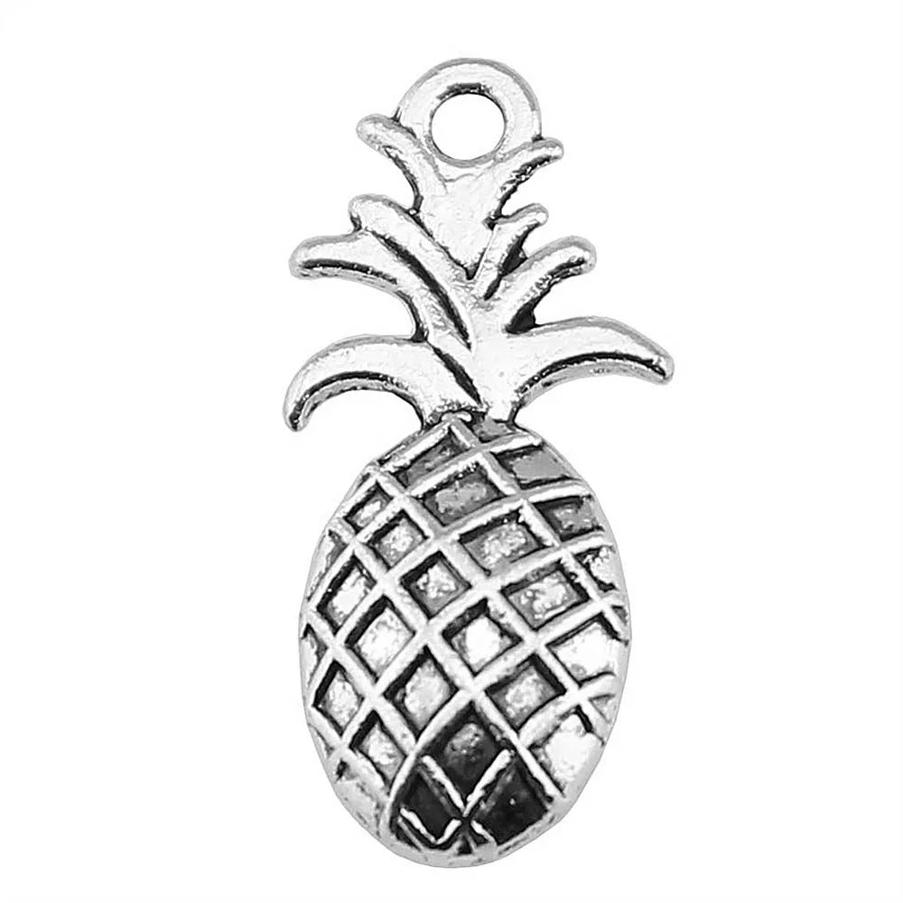 23x10mm 2.4g Antique Silver Zinc Alloy Pineapple Charm Pendant for Necklace Bracelet DIY Jewelry