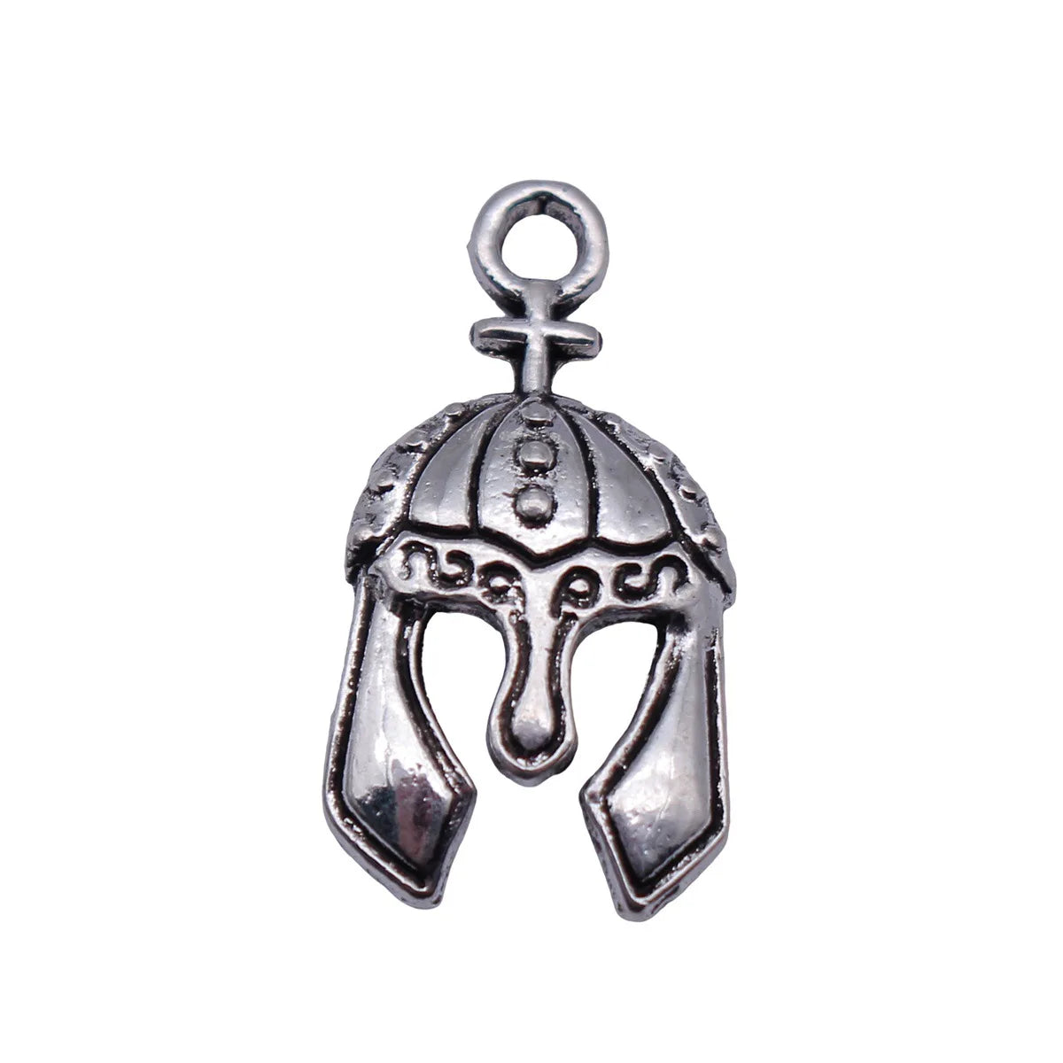 24x12mm 1.2g Antique Silver Zinc Alloy Battle Helmet Charm Pendant for Military Theme DIY Jewelry Making
