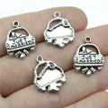 20x15mm 2g Antique Silver Zinc Alloy Just Married Car Charm Pendant for DIY Wedding Jewelry