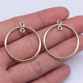 30x33mm 1.8g KC Gold Zinc Alloy Round Ring Earring Charms for DIY Dangle Earrings Jewelry Making
