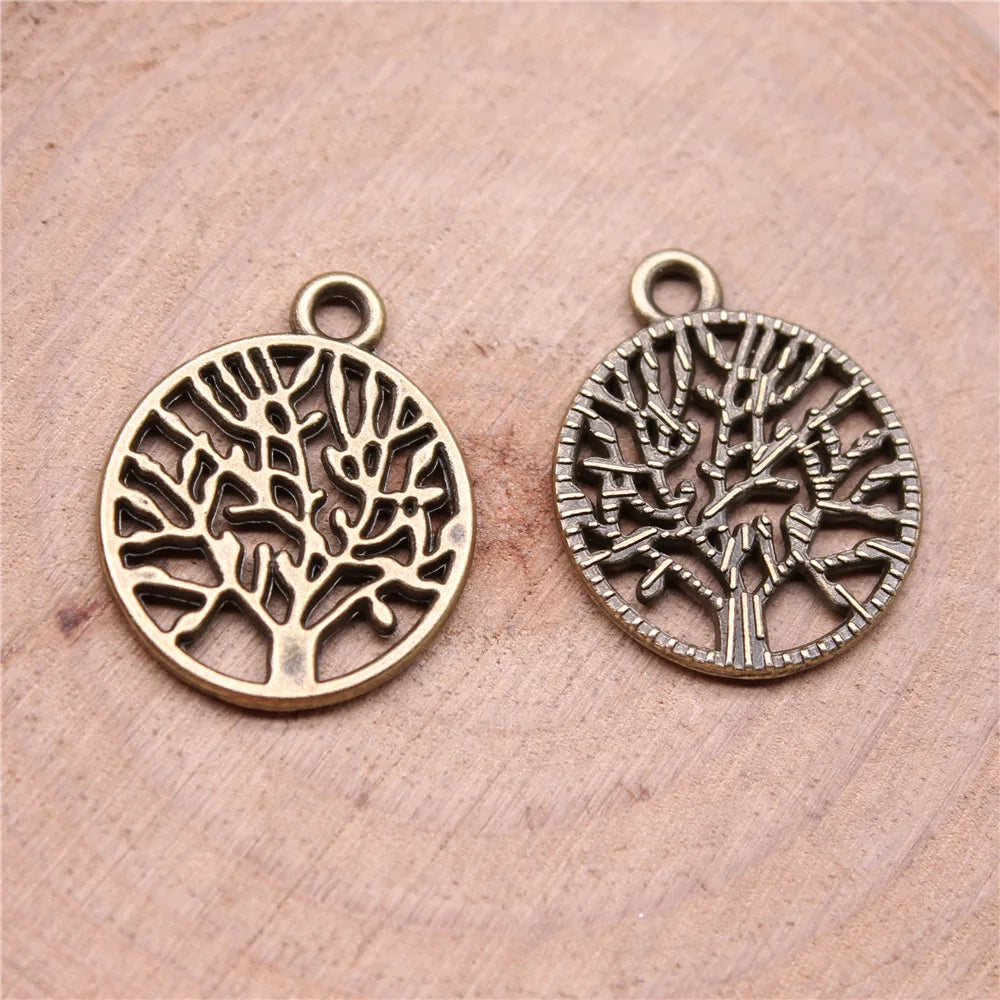 20x16mm 1.4g Multicolor Zinc Alloy Tree of Life Charm Pendant for DIY Necklace Bracelet Jewelry