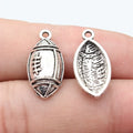 22x10mm 1.1g Antique Silver Zinc Alloy Rugby Ball Charm Pendant for Sports Jewelry Making