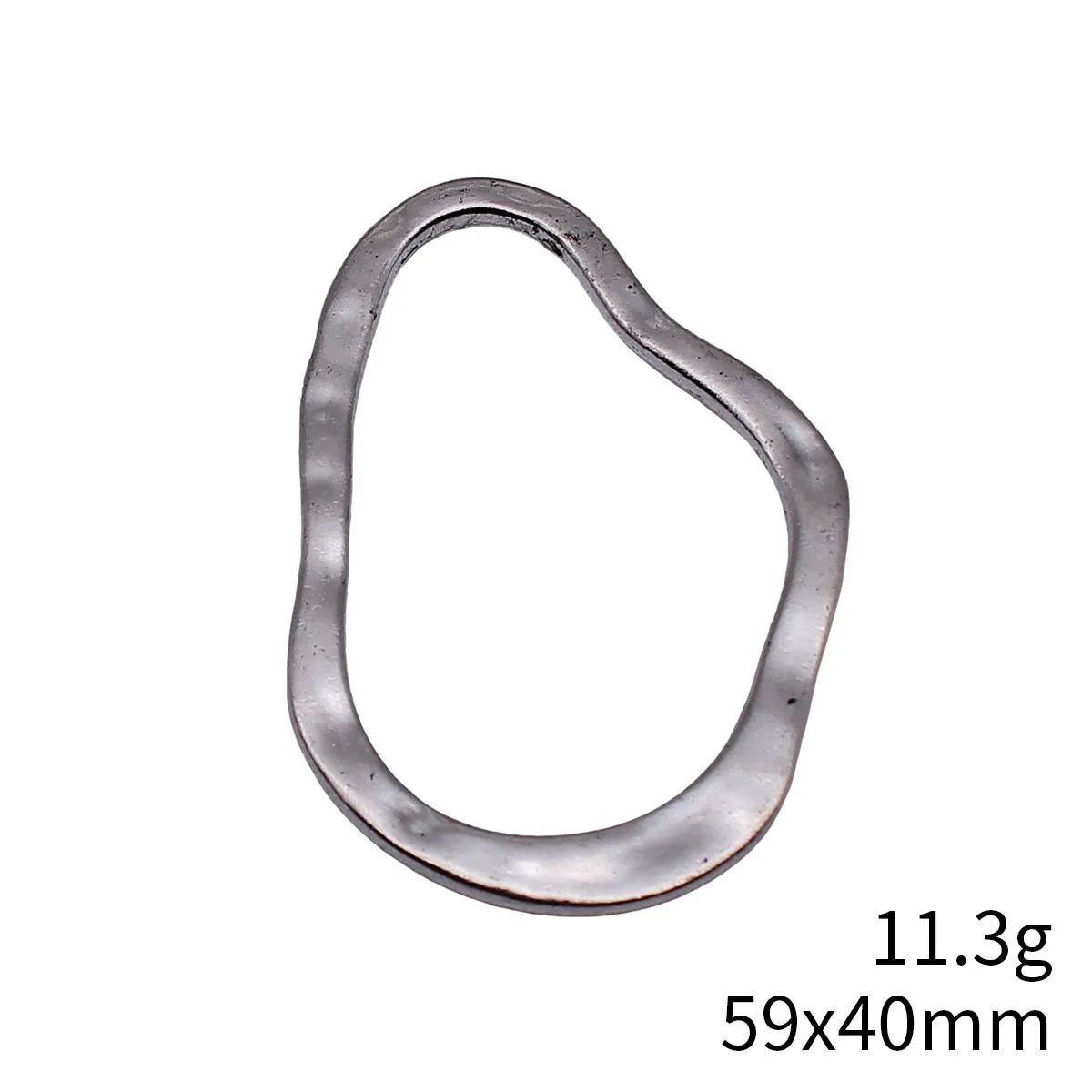 59x40mm 11.3g Antique Silver Zinc Alloy Irregular Geometric Hammered Hollow Charm Pendant for DIY Jewelry