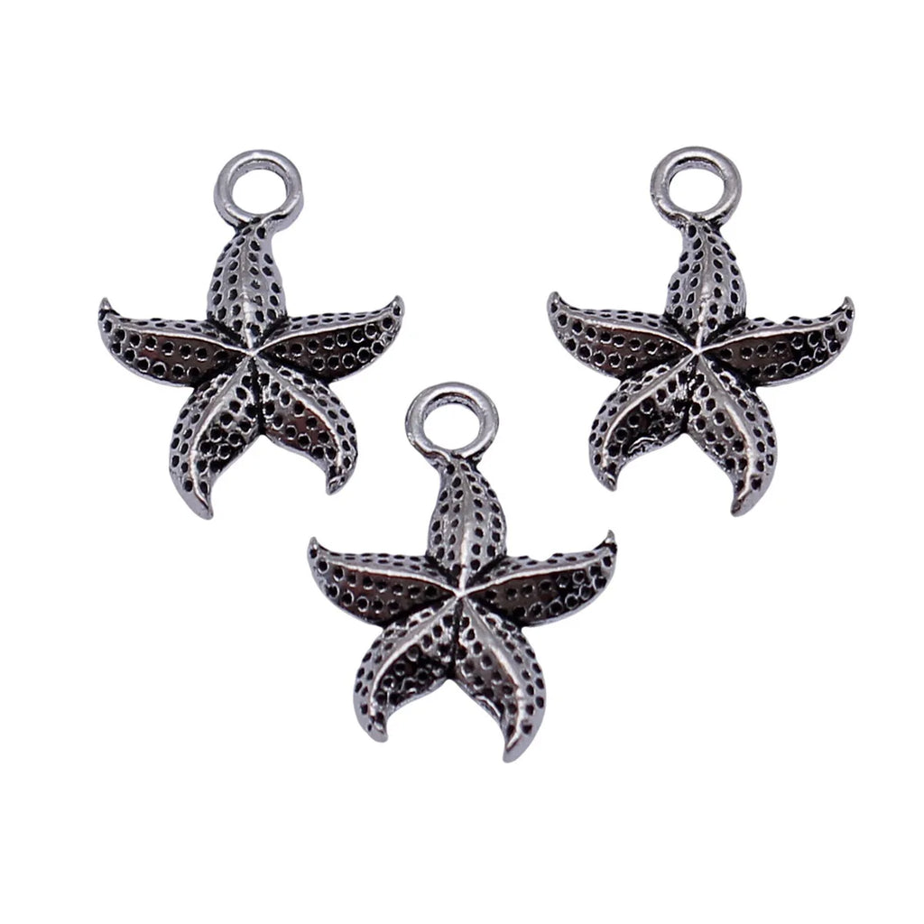17x12mm 1g Multicolor Zinc Alloy Starfish Charm Pendant for DIY Necklace Bracelet Jewelry Making