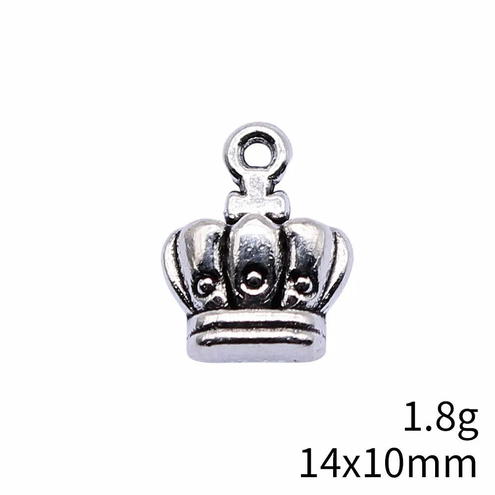 14x10mm 1.8g Multicolor Zinc Alloy Crown charm pendant for DIY necklace bracelet jewelry making