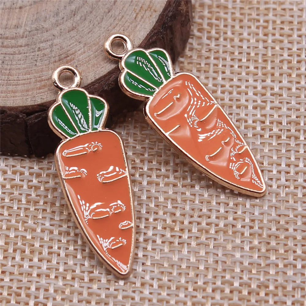 34x11mm 1.65g KC Gold Zinc Alloy Carrot Charm Pendant for DIY Necklace Bracelet Jewelry Making