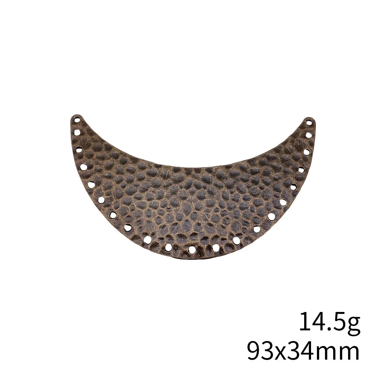 93x34mm 14.5g Antique Bronze Zinc Alloy Hammered Crescent Necklace Connector Charm for DIY Jewelry