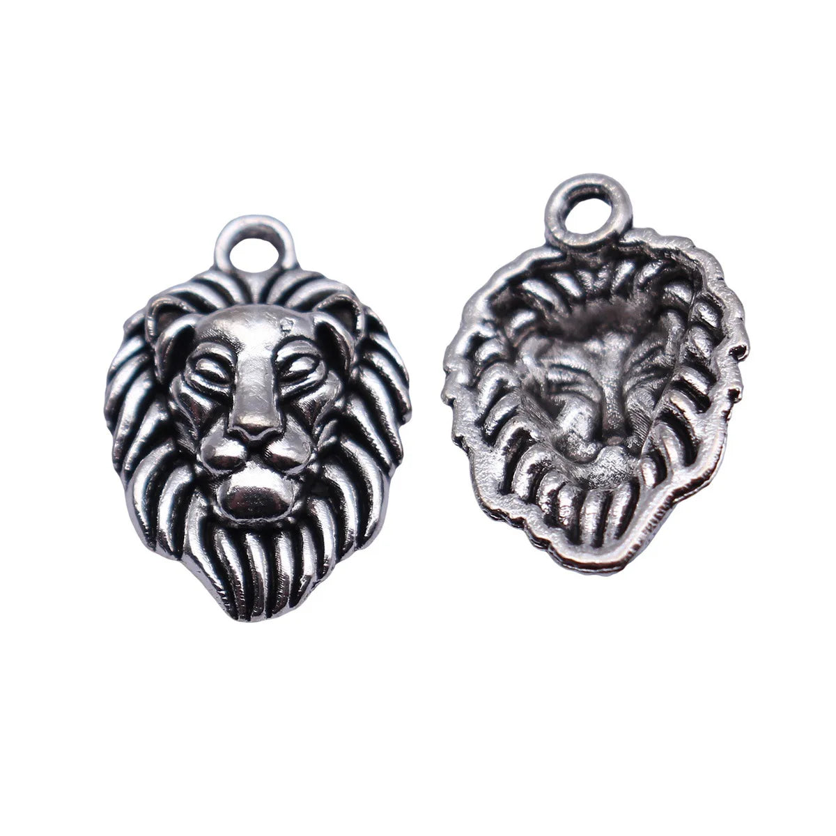 17x12mm 0.67g Antique Silver Zinc Alloy Lion Head Charm Pendant for DIY Necklace Bracelet Making