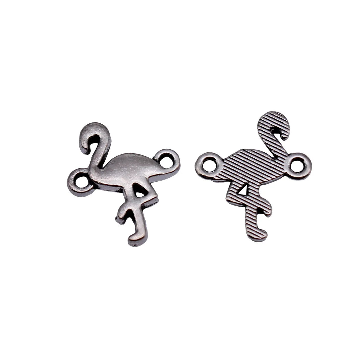 16x14mm 0.66g Antique Silver Zinc Alloy Flamingo Bird Connector Charm for DIY Bracelet Jewelry Making
