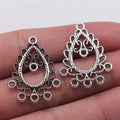 22x29mm 1.6g Antique Silver Zinc Alloy Earring Connector Charm for DIY Earring Jewelry Making