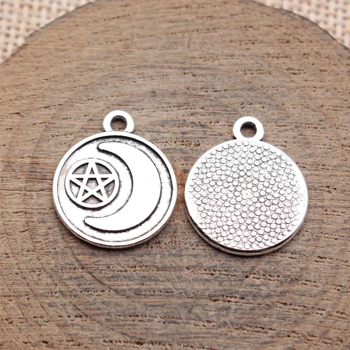 20x17mm 1.6g Antique Silver Zinc Alloy Moon Star Charm Pendant for DIY Bracelet Necklace Making