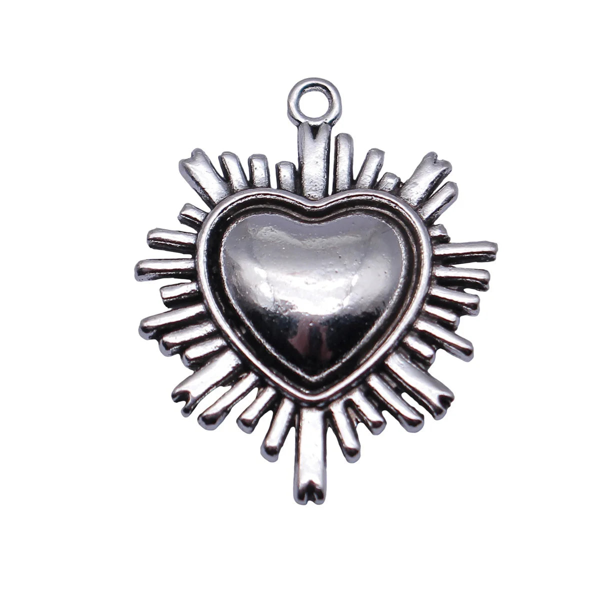 30x24mm 2.8g Antique Silver Tone Zinc Alloy Barbed Heart Charm Pendant for DIY Jewelry Making