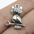 24x18mm 1.7g Antique Silver Zinc Alloy Owl Cat Charm Pendant for Necklace Bracelet Jewelry Making