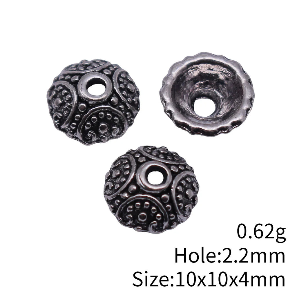 10x10x4mm 0.62g Antique Silver Zinc Alloy Flower Bead Caps Jewelry Findings for DIY Beaded Jewelry Making