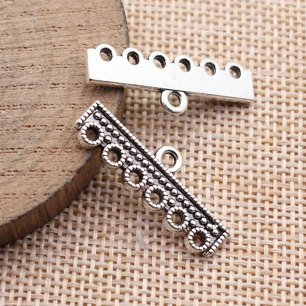 30x10mm 1.7g Antique Silver Zinc Alloy Long Bar Earring Connector Charms for DIY Earring Making