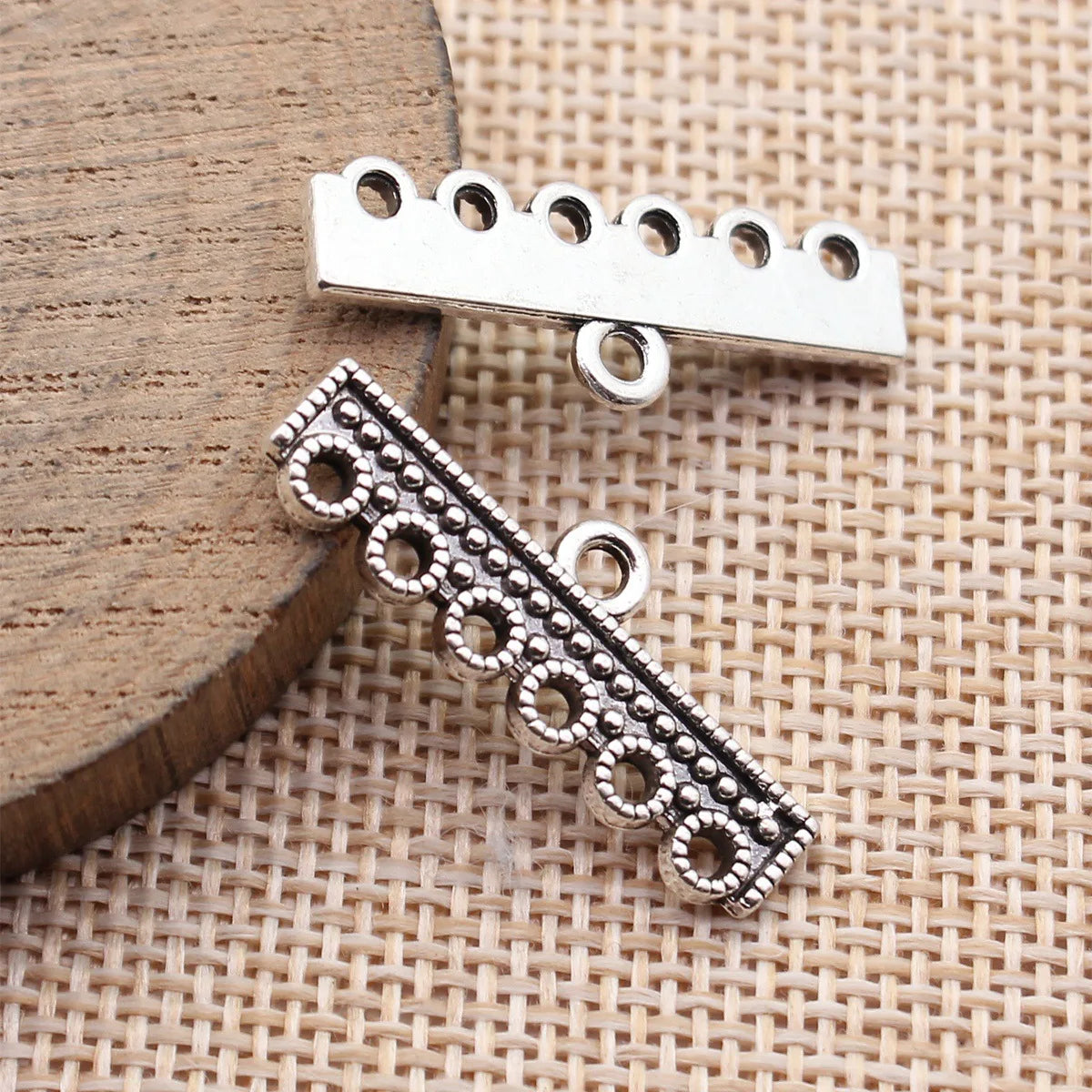30x10mm 1.7g Antique Silver Zinc Alloy Long Bar Earring Connector Charms for DIY Earring Making
