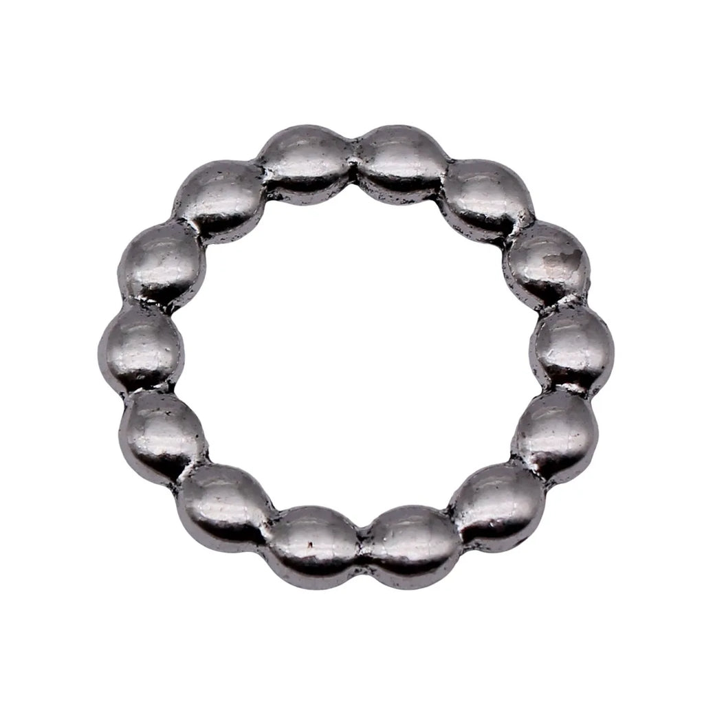 29x29mm 5.1g Antique Silver Zinc Alloy Beaded Round Ring Connector Charm for DIY Necklace Bracelet Making