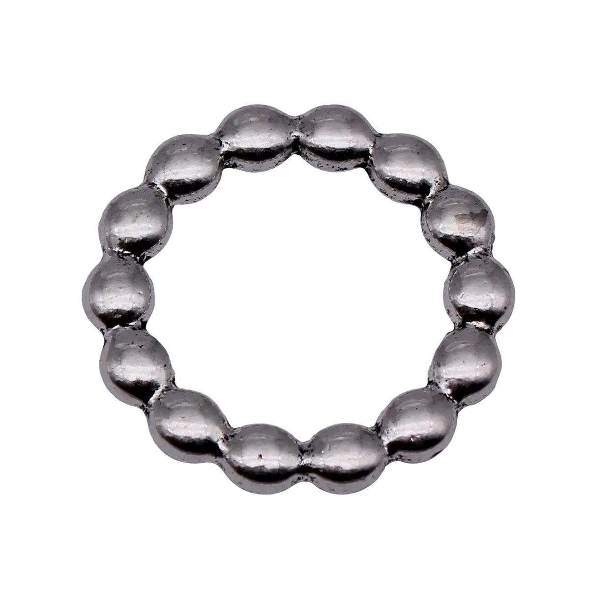 29x29mm 5.1g Antique Silver Zinc Alloy Beaded Round Ring Connector Charm for DIY Necklace Bracelet Making