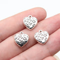 13x12x4.7mm 2.4g Antique Silver Zinc Alloy LOVE Heart Charm Pendant for DIY Necklace Bracelet Making