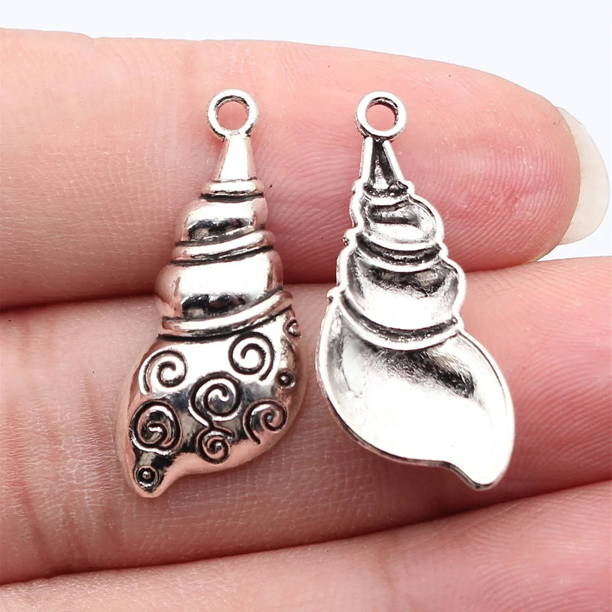 29x13mm 1.8g Antique Silver Zinc Alloy Conch Shell Charm Pendant for DIY Necklace Jewelry Making